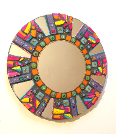 miroir mosaïque rond "caléidoscope "