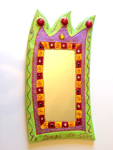 miroir "couronne anis "peinture et mosaïque cadeau pour une