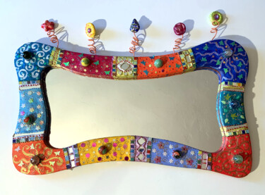 miroir mosaïque joyeuse " Ondulation colorée Pop Art "