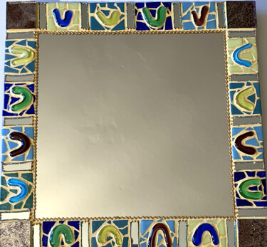 miroir mural carré mosaïque de verre "Murano"
