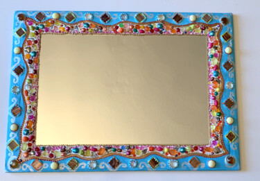 miroir mural mosaïque et peinture " féérie de noël"