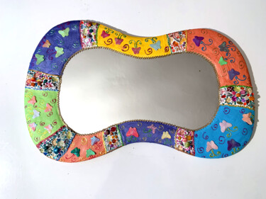 miroir décoration murale" blob papillons" mosaïque peinture