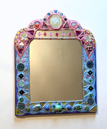 miroir de style Haveli- Preppy "soleil et tortue" 50X40 cm